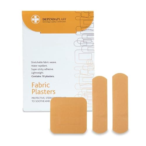 Dependaplast Advanced Fabric Plasters Assorted - Latex-Free, Washproof, Extra Flexible, Low-Allergy Adhesive, Lightweight Stretch - Wallet of 20