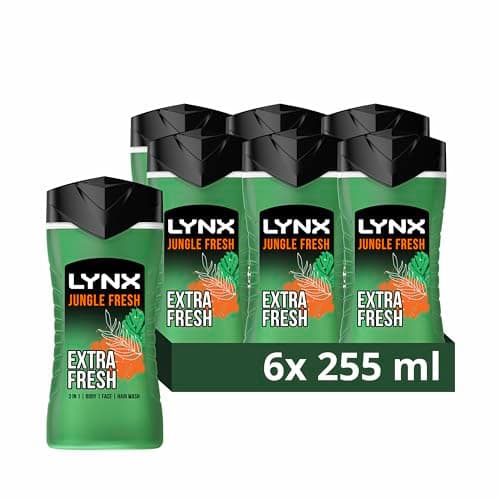 Lynx Jungle Fresh 3-in-1 Body Wash Hair 6x 225 ml - Additional 10% S&S voucher