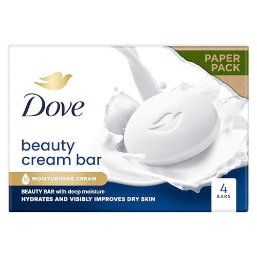 Dove Original Beauty Bar Soap with Moisturising Cream, Healthier-Looking Skin, 4 x 90 g