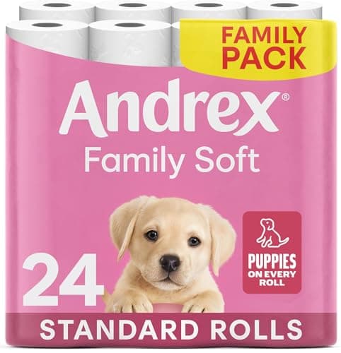 Andrex Family Soft Toilet Roll - 24 Toilet Rolls, Bulk Buy, Fragrance Free, FSC Certified